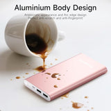 Pilot 4Gs Portable Charger 12000Mah Fast Charging Power Bank Dual 3A High-Speed Output Battery Pack Compatible With Iphone 16 15 14 13 12 11 And More(Comes With A Lightning Cable(Rose Gold)