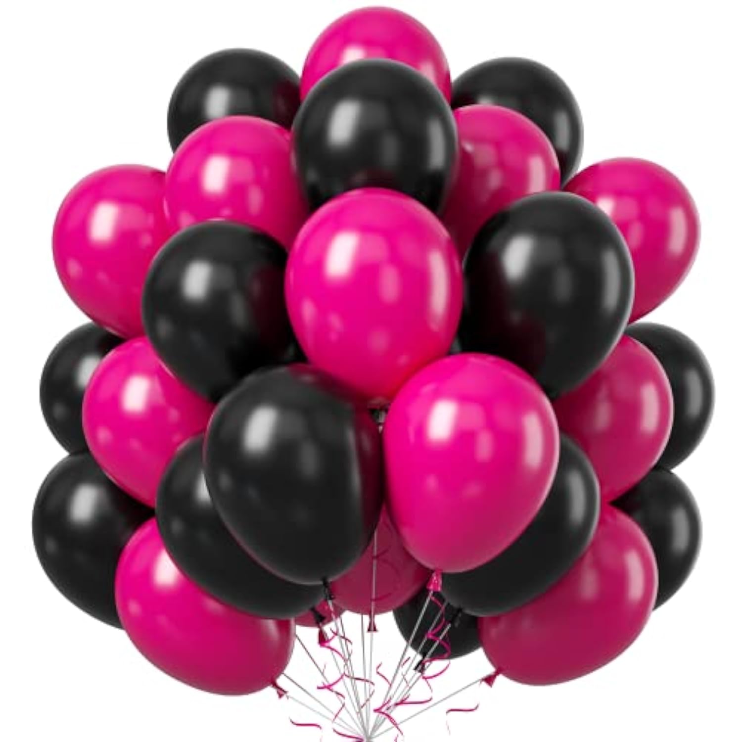 Black & Hot Pink Balloon Arch Kit: 50-Piece Party Decoration