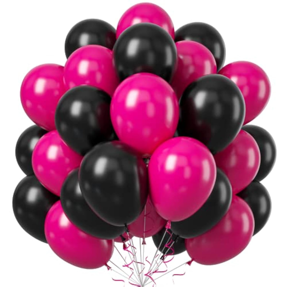 Black & Hot Pink Balloon Arch Kit: 50-Piece Party Decoration