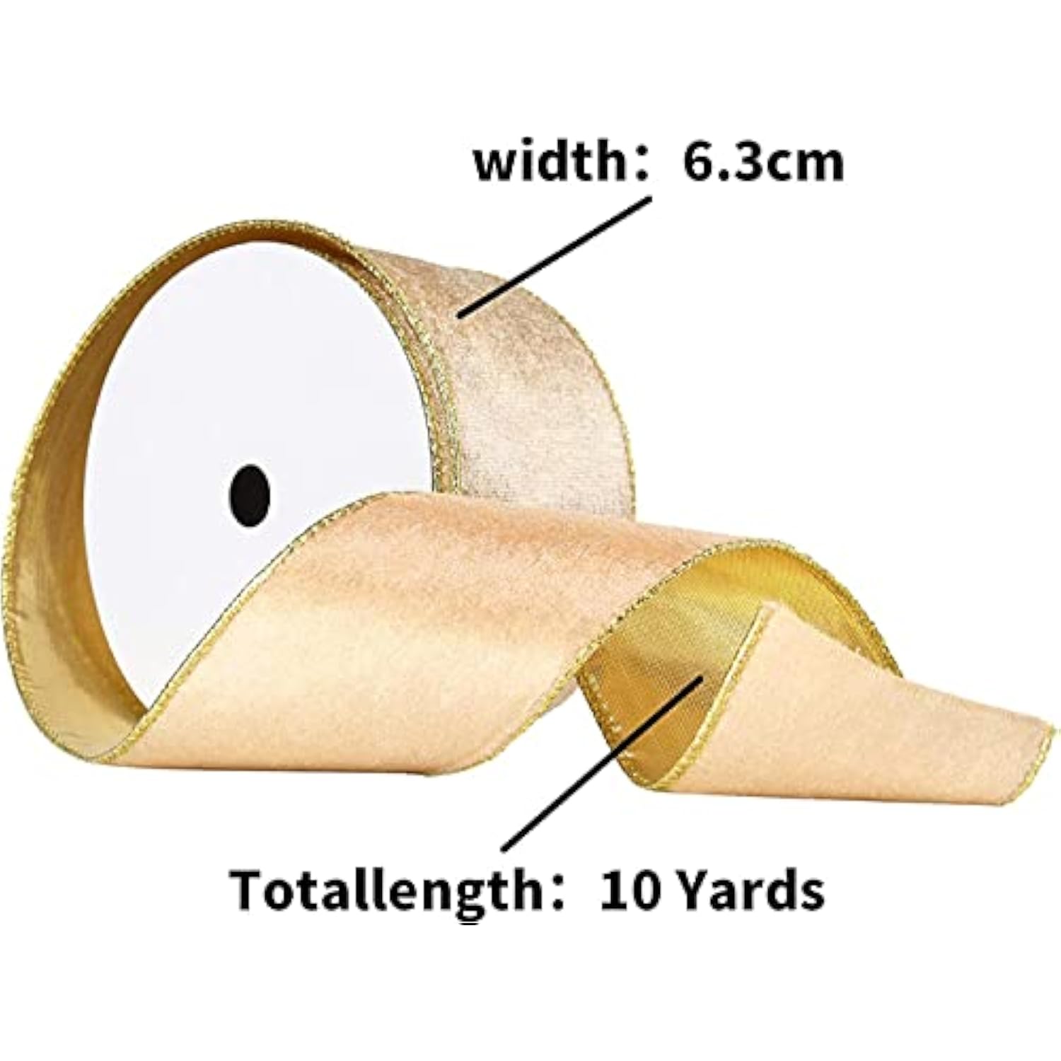 2.5Inch X 10 Yards Christmas Velvet Ribbon,2.5" Wide Wired Ribbon For