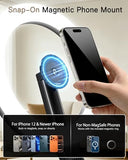 10.2 Magnetic Desk Ring Light with Stand, 5000mAh Rechargeable Desktop Ring Light for Phone?3 Color Foldable Selfie Light for Live
