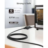 [UL Listed] Cable Matters 2-Pack 16 AWG Heavy Duty 13A Power Extension Cord - 10ft, 3 Prong Power Cord Extension, NEMA 5-15P to NEMA 5-15R, Black