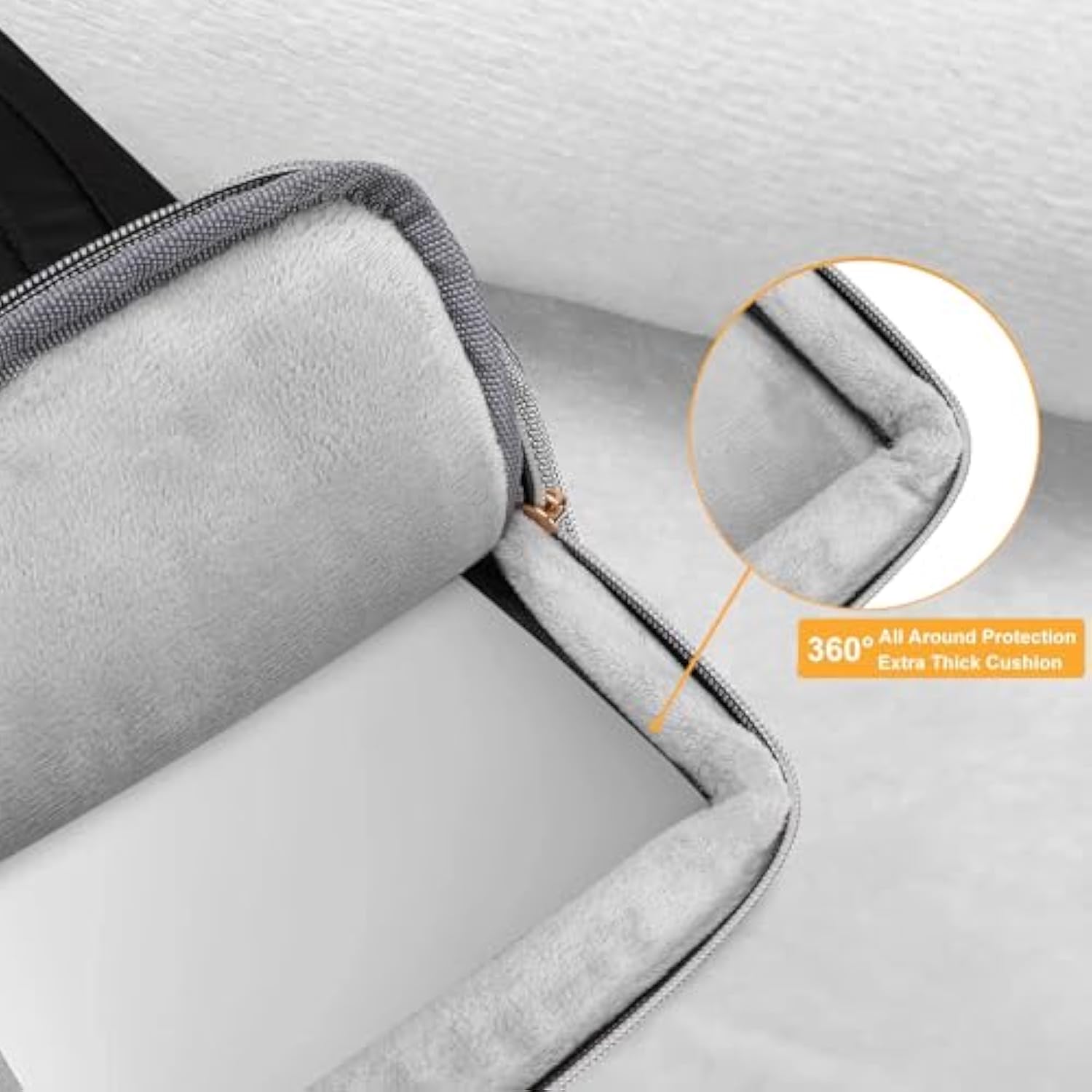 MOSISO 360 Protective Laptop Sleeve 13-14 inch, 13.3 inch Carry Case Compatible with MacBook Air 13, Compatible with MacBook Pro 13/14, Side Open Bag with Inverted Trapezoid Quilted Pocket, Black