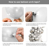 103Pcs Balloon Arch Garland Kit, White Metallic Silver Latex Balloon G