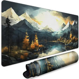 Xl Anime Mouse Pad, 35.4" X 15.7" Large Gaming Desk Keyboard Mat With Non-Slip Rubber Base, Full Desktop Mouse Pad Desk Protector Mat For Home Office, Mountains & Forests