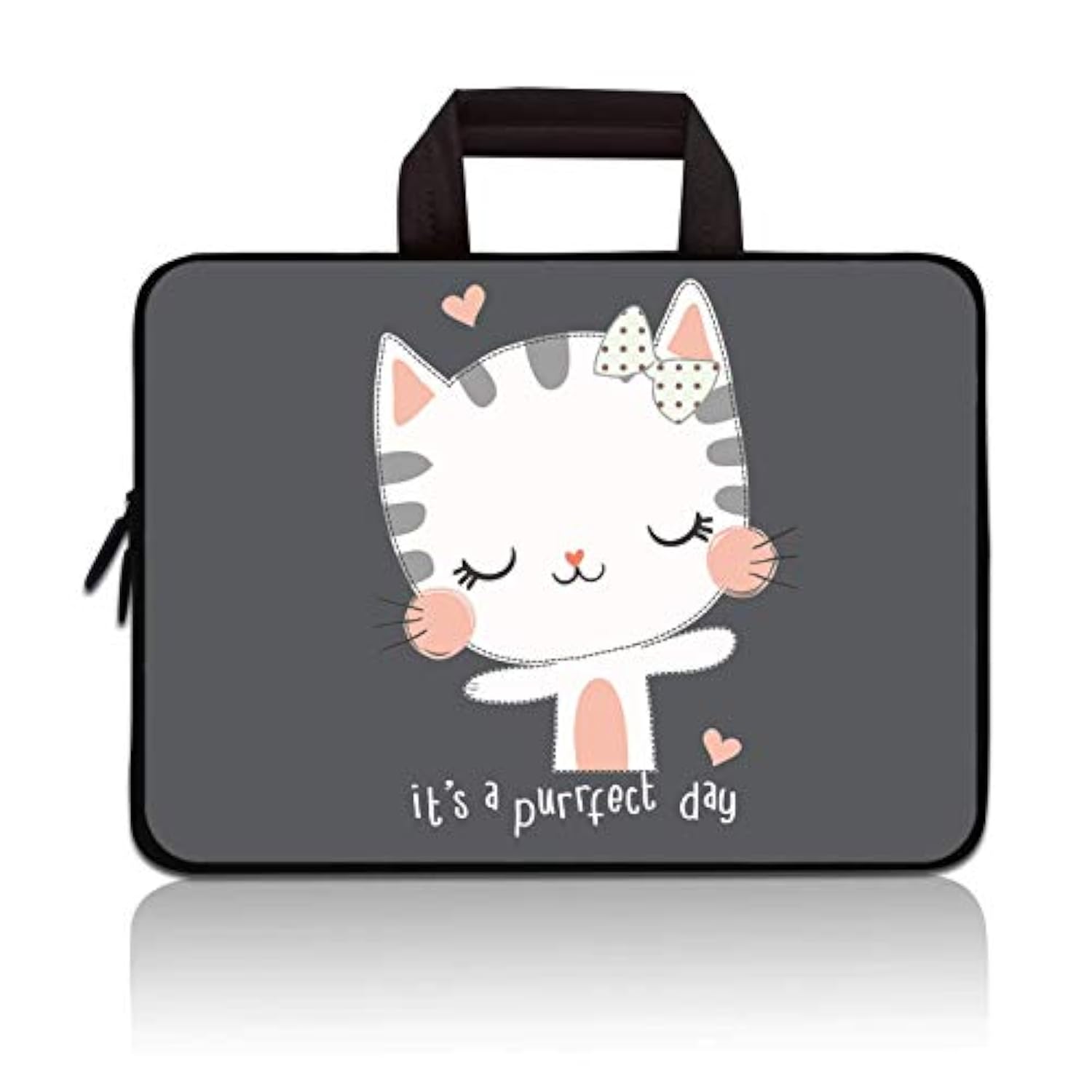 11 11.6 12.1 12.5 Inch Laptop Carrying Bag Chromebook Case Notebook Ultrabook Bag Tablet Cover Neoprene Sleeve Fit Apple Macbook Air Samsung Google Acer Hp Dell Lenovo Asus(Cute Cat)