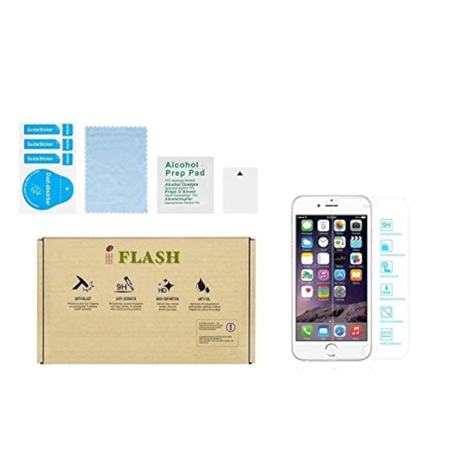 IFLASH Crystal Clear HD Tempered Glass Screen Protector Compatible for Apple iPhone 8 Plus & iPhone 7 Plus [5.5" inch] 2017, 2016