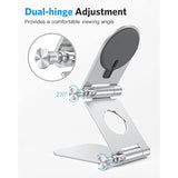 Foldable Stand For Magsafe Charger, Omoton Phone Stand Holder For Magsafe Accessories, Compatible With 15/14/13/12 Pro Max/Pro/Mini, Silver, [Not Include Charger Or Cable]