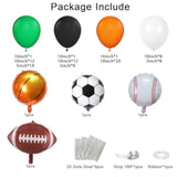 Ball Theme Balloon Garland Kit,Sport Balloons Arch Garland,Green Black Orange White Balloons Ball Foil Balloons For Sports Theme Party Games Garden Theme Birthday Party Celebration Party