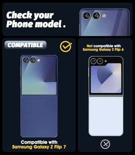 (3 Pack) Front Screen Protector for  Galaxy Z Flip 7, Flip 7 Tempered Glass Film, Ultra Durable 9H Hardness, Anti-Scratch, Bubble-Free,