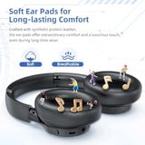 Active Noise Cancelling Wireless Over Ear Bluetooth Headphones With Microphone, Transparency Mode, 70H Playtime, Hi-Res Audio, Deep Bass, Bluetooth 5.3, Lightweight Design, Black