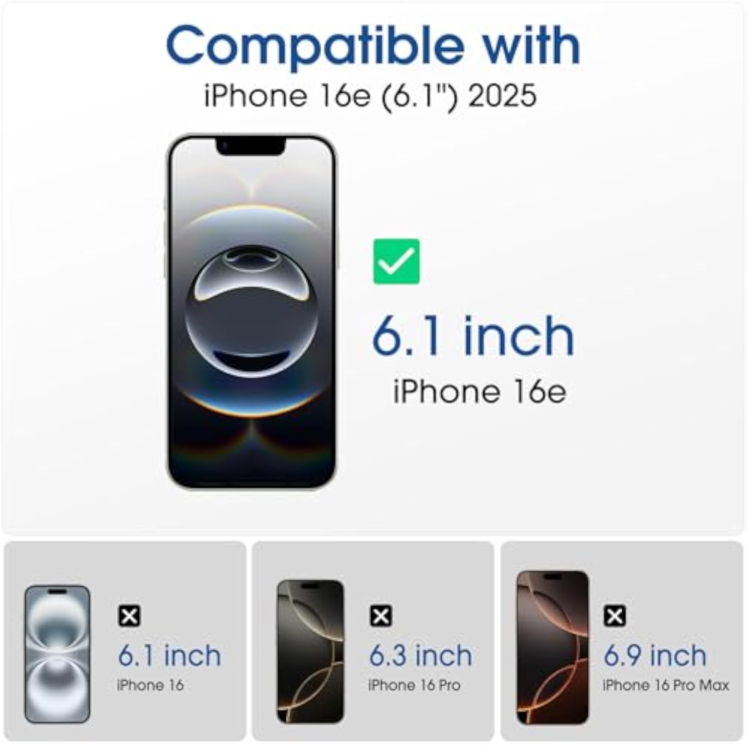 amFilm Auto-Alignment OneTouch for iPhone 16e [6.1''] Screen Protector + Camera Lens Protector, Tempered Glass, 30 Seconds Installation, Bubble Free, Case Friendly, Anti-Scratch [2+2 Pack]