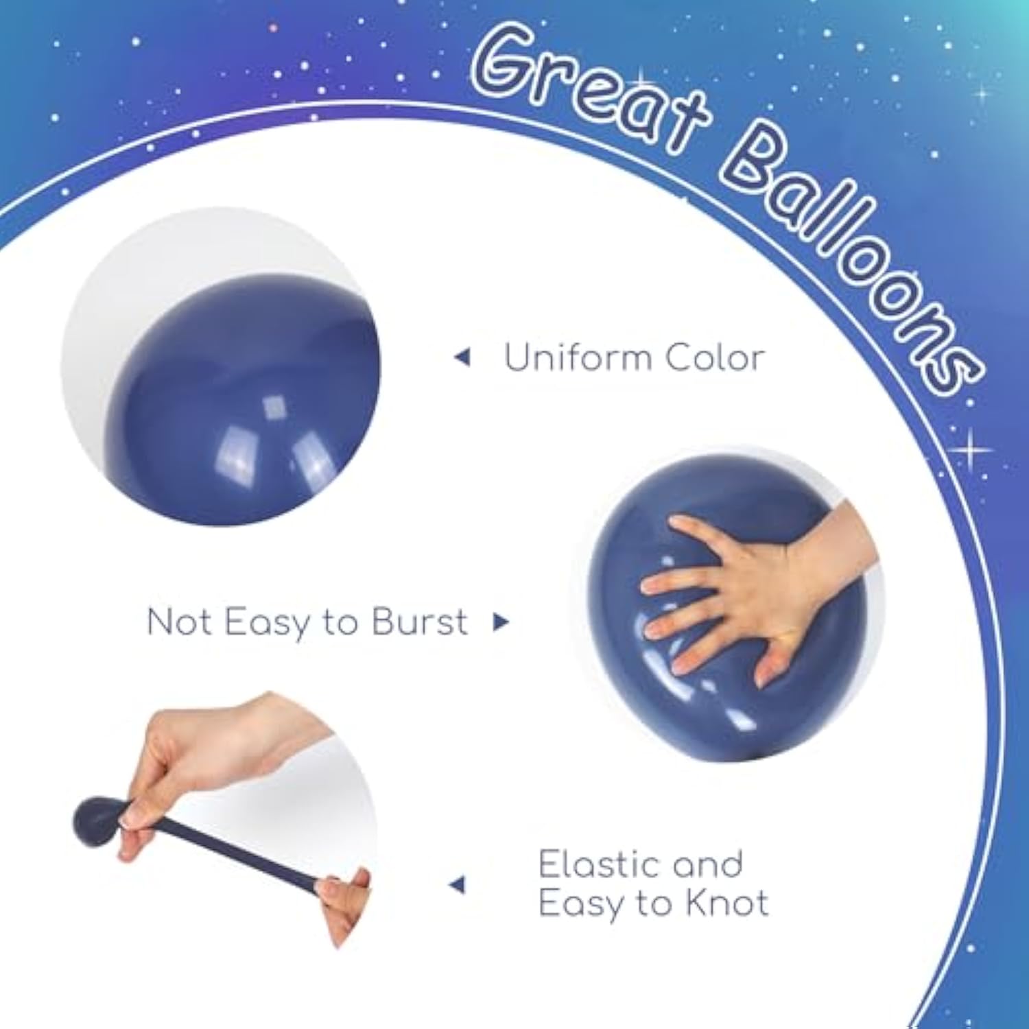 60-Pc Space Balloon Set Silver, Blue, Yellow & Orange Party Decor