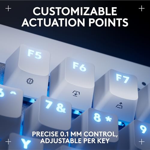Pro X Tkl Rapid (Tenkeyless) Wired Gaming Keyboard: Magnetic Analog Switches With Rapid Trigger, Lightsync Rgb, Detachable Usb-C Cable, Volume Roller & Media Buttons - White