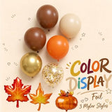Fall Balloon Arch Kit with Orange Pumpkin Maple Leaves Foil Balloons
