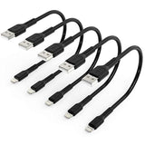 6 Inch Iphone Charge Cable Short, 0.5Ft 5Pack Usb To Lightning Cord For Fast Charging Stations Compatible With Apple Iphone 12 11 Pro Max Xs 8 7 6 5 Plus, Ipad Air/Mini