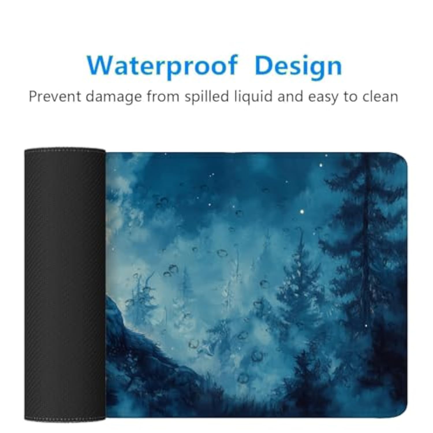 Moon Wolf Gaming Mouse Pad Desk Pad Wolf Howling Nature Wild Animal Woodland Mousepad Xl Large Gaming Mouse Pad Laptop Keyboard Mat Desk Pad Office Home Decor For Women Girl 31.5"X11.8"