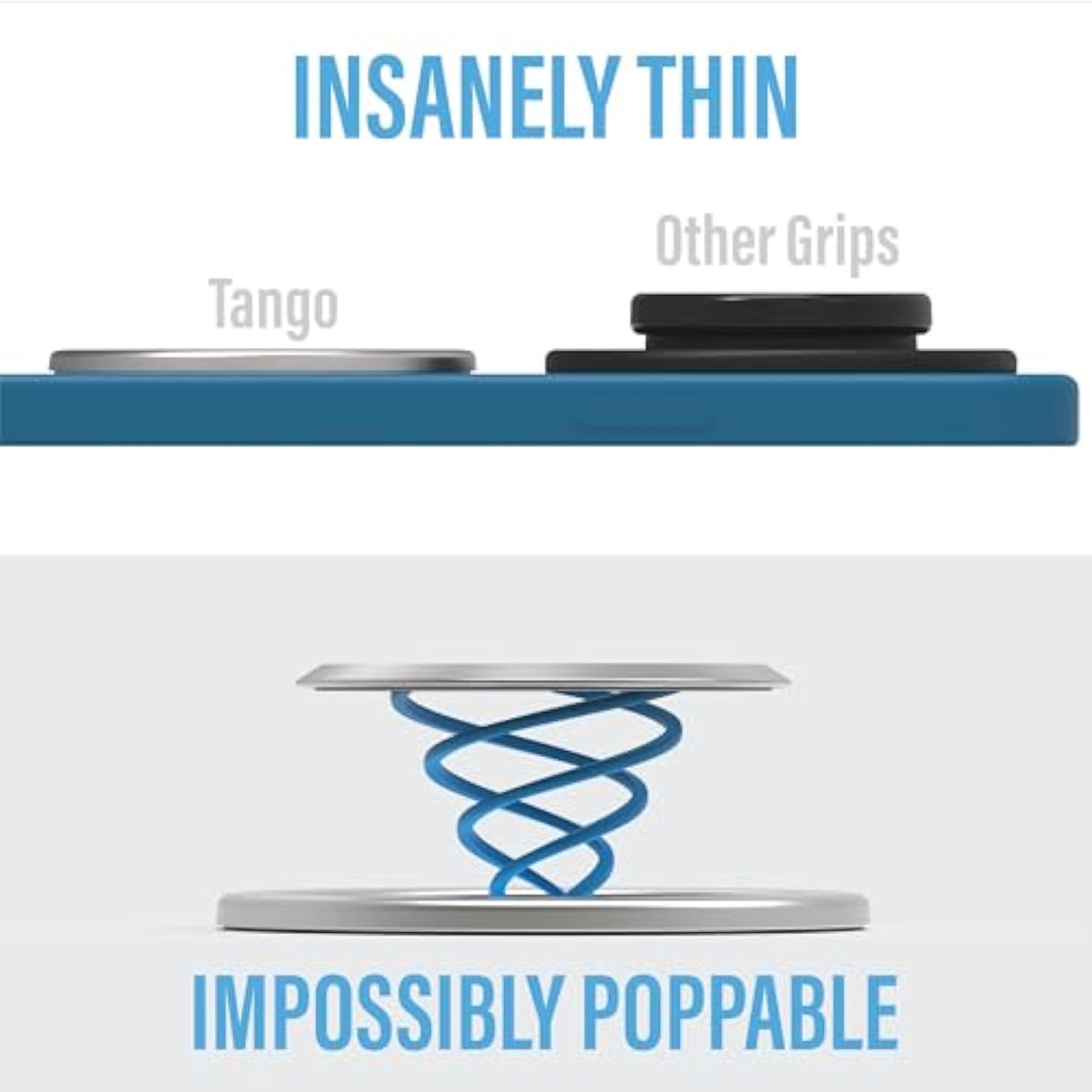 Ultra Thin MagSafe Grip: 10x Expandable, Removable for Wireless Charging, Steel