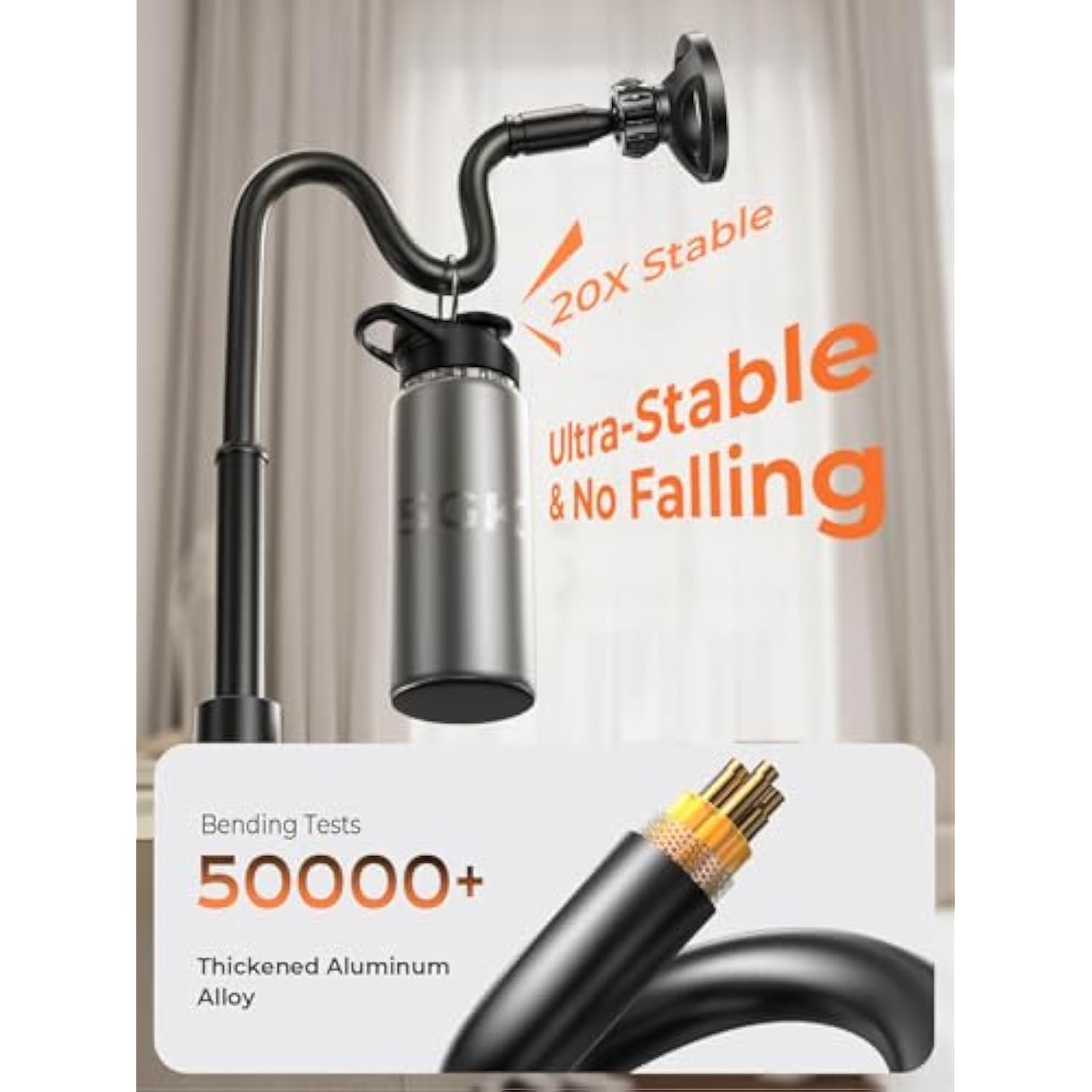 Gooseneck Phone Holder For Bed, Magsafe Stand For Iphone 16, Flexible Magnetic Adjustable Cell Phone Stand Compatible With Iphone 16 Pro 15 14 Ipad