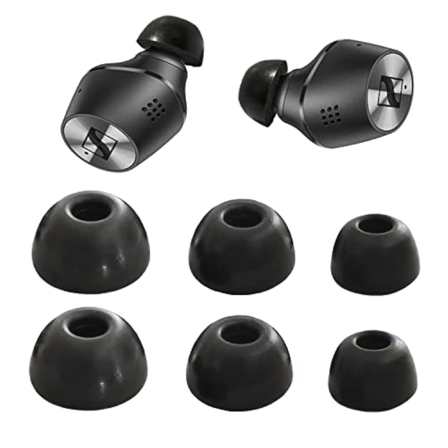 Foam Ear Tips For Sennheiser Momentum True Wireless2 Replacement Tips Sennheiser Earbuds Momentum Cx400Bt Cx True Wireless Fit Case 3 Pairs Lms Black