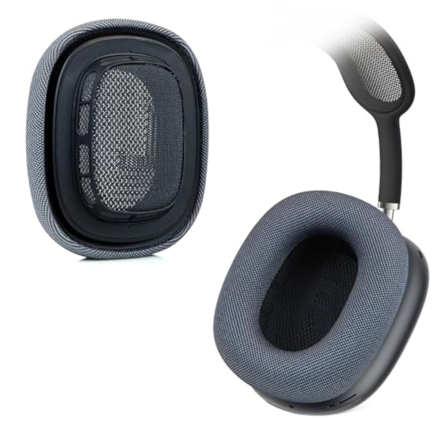 Upgraded Ear Cushions For Apple Airpods Max 2024 Headphones, Silica Gel Mesh Fabric Replacement Ear Pads Cover With Memory Foam And Magnet,Closer To The Original (Midnight)