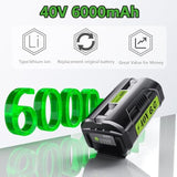 40V 6.0Ah Replacement Battery For Ryobi 40 Volt Batteries Compatible With Original Charger, Cordless Power Tools And Lawn Mower Op4026 Op40201 Op4030 Op4040 Op4050 Op4060 (1 Pc)