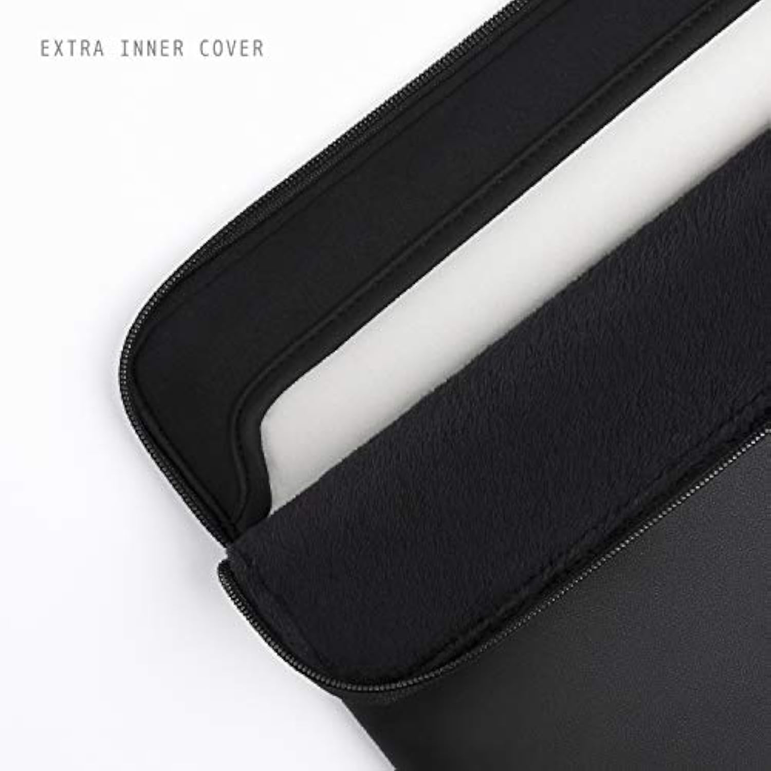 Leather Laptop Sleeve With Accessory Pouch Compatible With 16 Inch Macbook Pro M4 2024 & 15 Inch Macbook Air M4 2025 A3241 M3 A3114 (Loose Fit) M2, Black