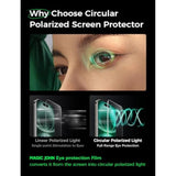 2 Pack For Iphone 16 Pro Max (6.9") Eye Protection Screen Protector, Hd Clear, Auto Dust-Elimination, 9H Tempered Glass & Scratch Resistance, Full Edge Coverage