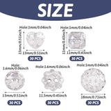 Pandahall 150Pcs Mixed 2-Hole Acrylic Rhinestone Buttons 5 Styles Face