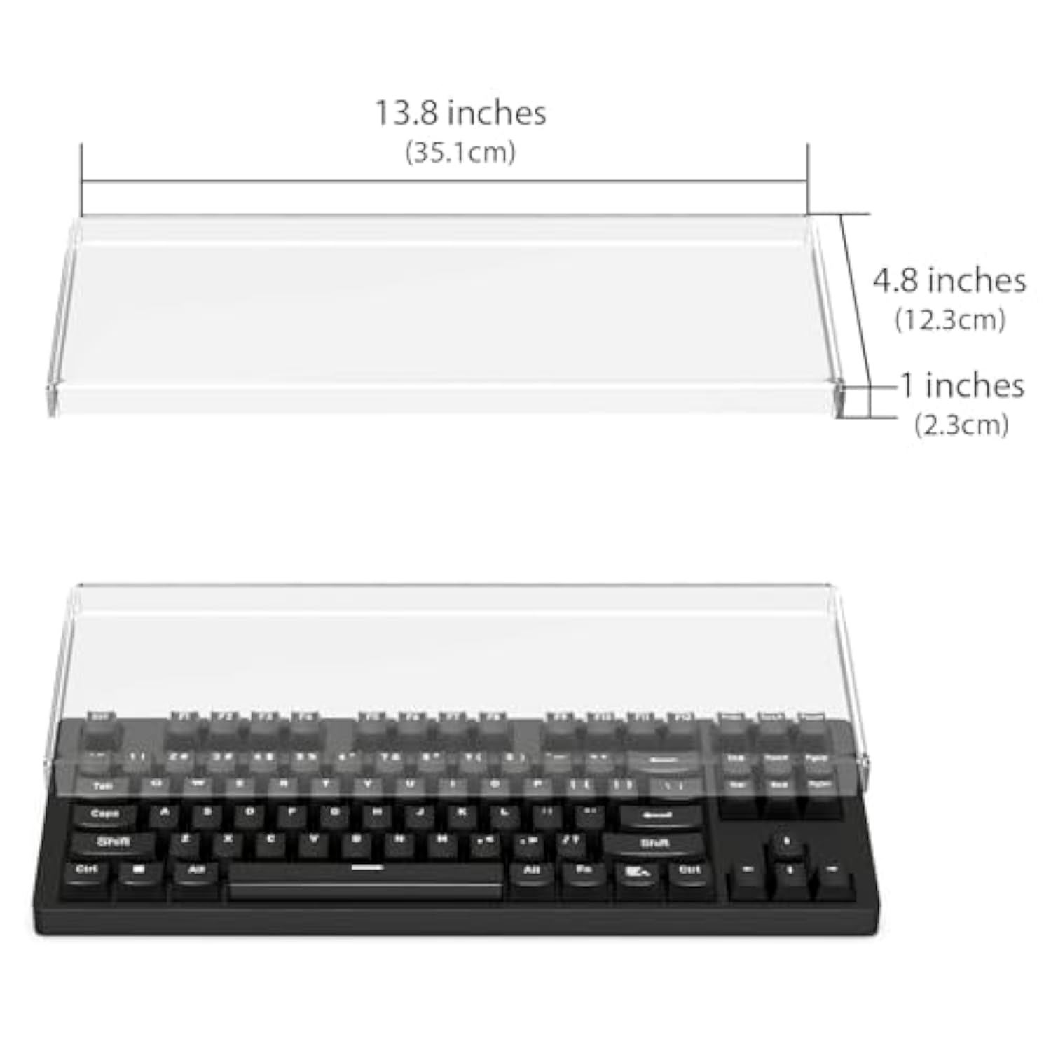 Geekria Tenkeyless TKL Keyboard Dust Cover, Clear Acrylic Keypads Cover for 80