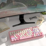 Portable Bluetooth Colorful Computer Keyboards, Wireless Mini Compact Retro Ty
