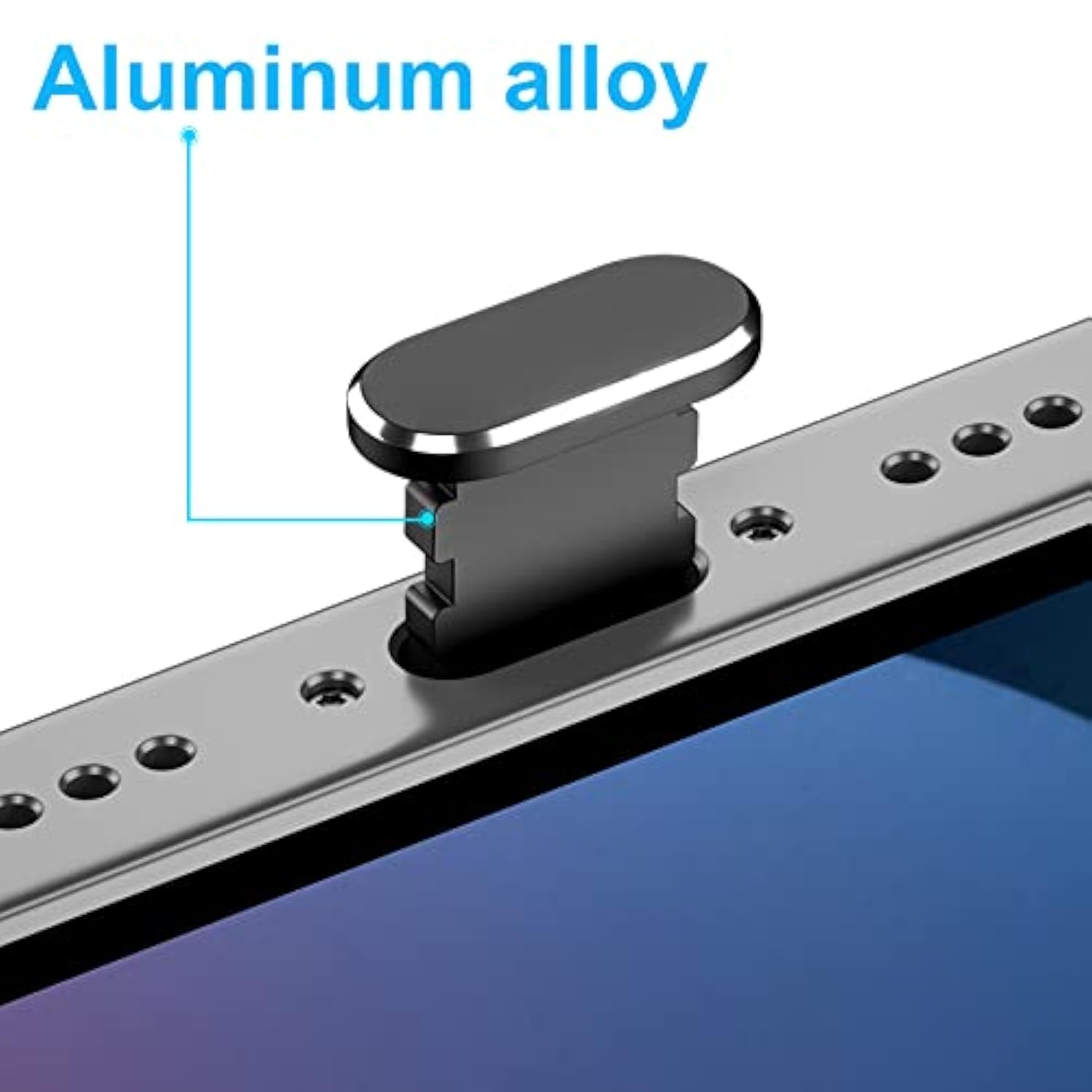 iPhone Dust Plug Lightning Port and Speaker Protector for iPhone and AirPods Black