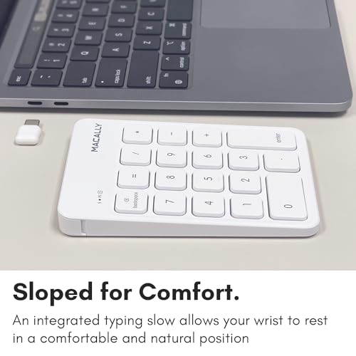 Usb C Wireless Number Pad | Numeric Keypad For Mac Macbook Imac | Wireless 10 Key For Laptop Pc Computer Notebook Surface Chrome (2.4G Usb) Perfect For Data Entry Numpad Number Keyboard