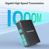 Industrial Gigabit Poe Switch, 4 X 30W Poe+ Ports, 1 Uplink Port, Dc12V/24V/52V To 48V Poe, For Solar Power/Rv Truck/Voip Systems