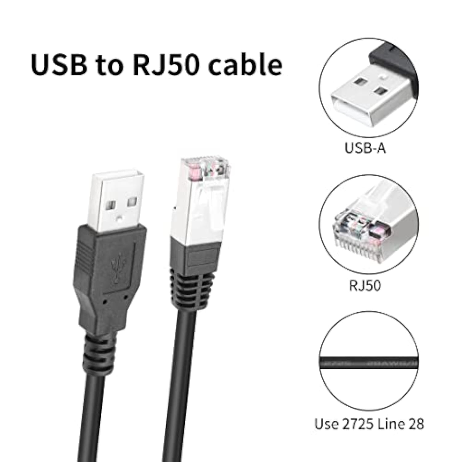 Usb To Rj50 Control Cable Usb To Rj50 10P10C Cable For Apc Usb Am To Rj50 10P1