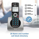 Gl2101-5 Dect 6.0 5-Handset Cordless Home Phone With Call Block, Caller Id, Full-Duplex Handset Speakerphone, 2" White Backlit Display, Lighted Keypad (Graphite & Black)