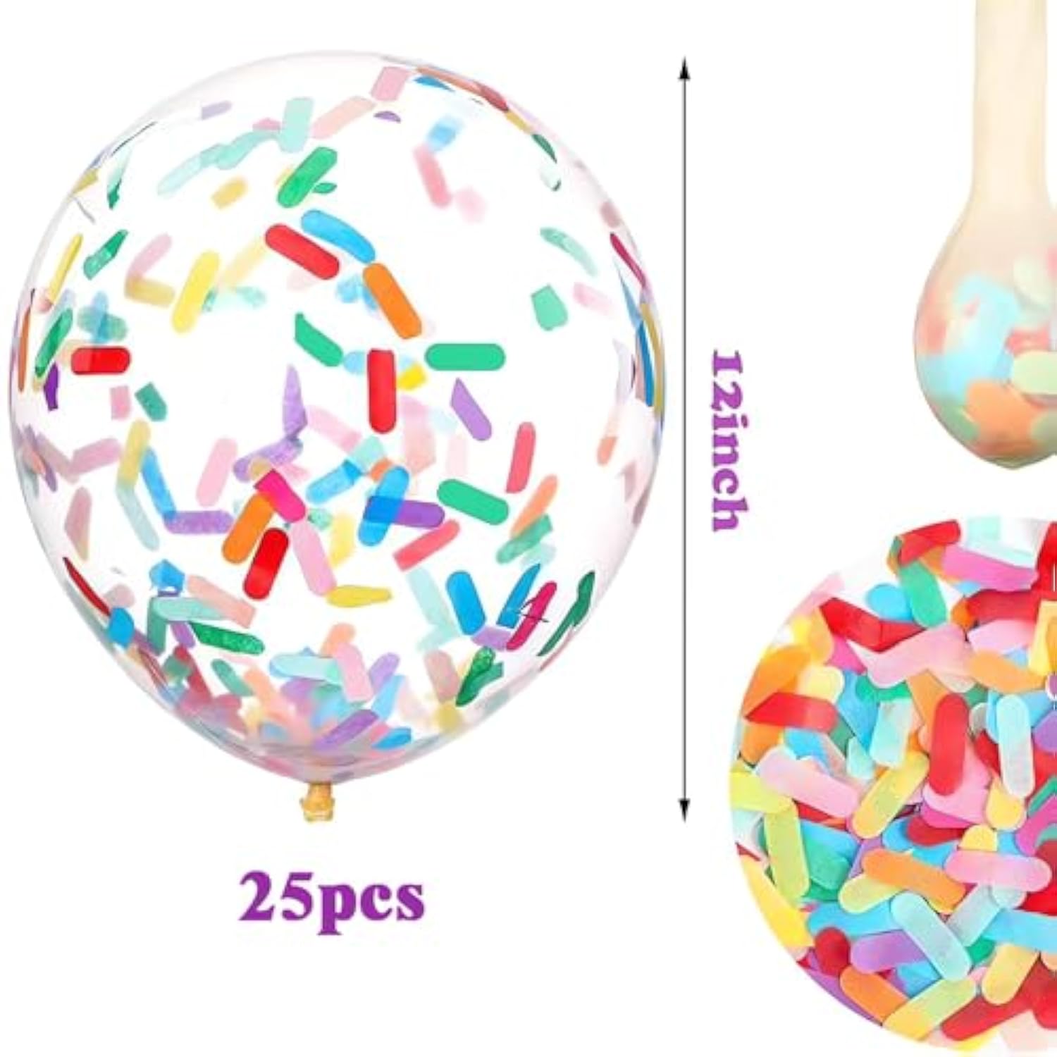 25-Pack Confetti Balloons for Birthday, Baby Shower & Family Party Decorations