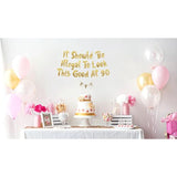 It Should Be Illegal To Look This Good At 90 Gold Glitter Banner - Happy 90Th Birthday Party Decorations, Supplies, Ideas And Gifts