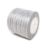 10Rolls 250Yards/228Meters 1/4 Inch Wide Sparkle Silver Organza Ribbon
