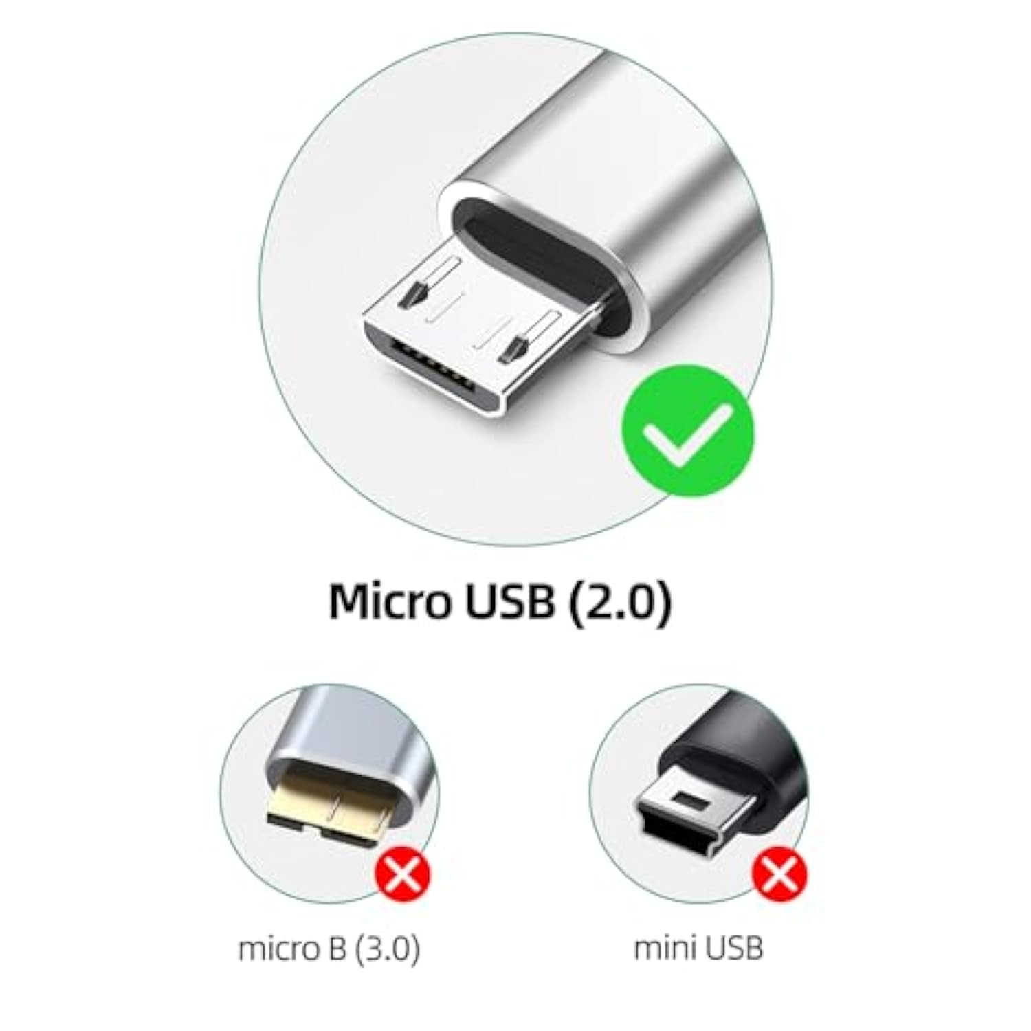 Usb C To Micro Usb Cable 1Ft, Micro Usb To Usb Type C Adapter Cable Braided Ma