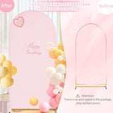 7.2Ft Wedding Arch Cover Pink Spandex Fitted Wedding Arch Stand Covers Fitted For Round Top Chiara Arch Cover Fabric Stretchy Backdrop For Bridal Baby Shower Birthday Party Balloon Decor