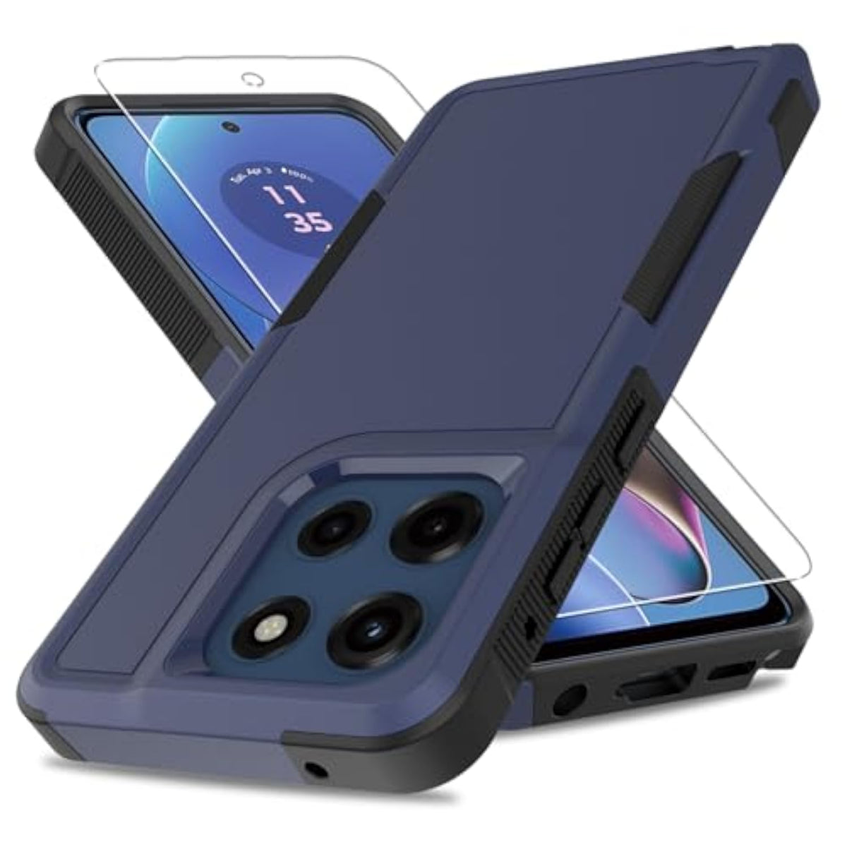 For Moto G Stylus 5G 2025 Case,[Military Grade Drop Tested] With Screen Protector,Dual Layer Protective Heavy Duty Cell Phone Cover Non-Slip Shockproof Case For Motorola G Stylus 5G 2025 (Blue)