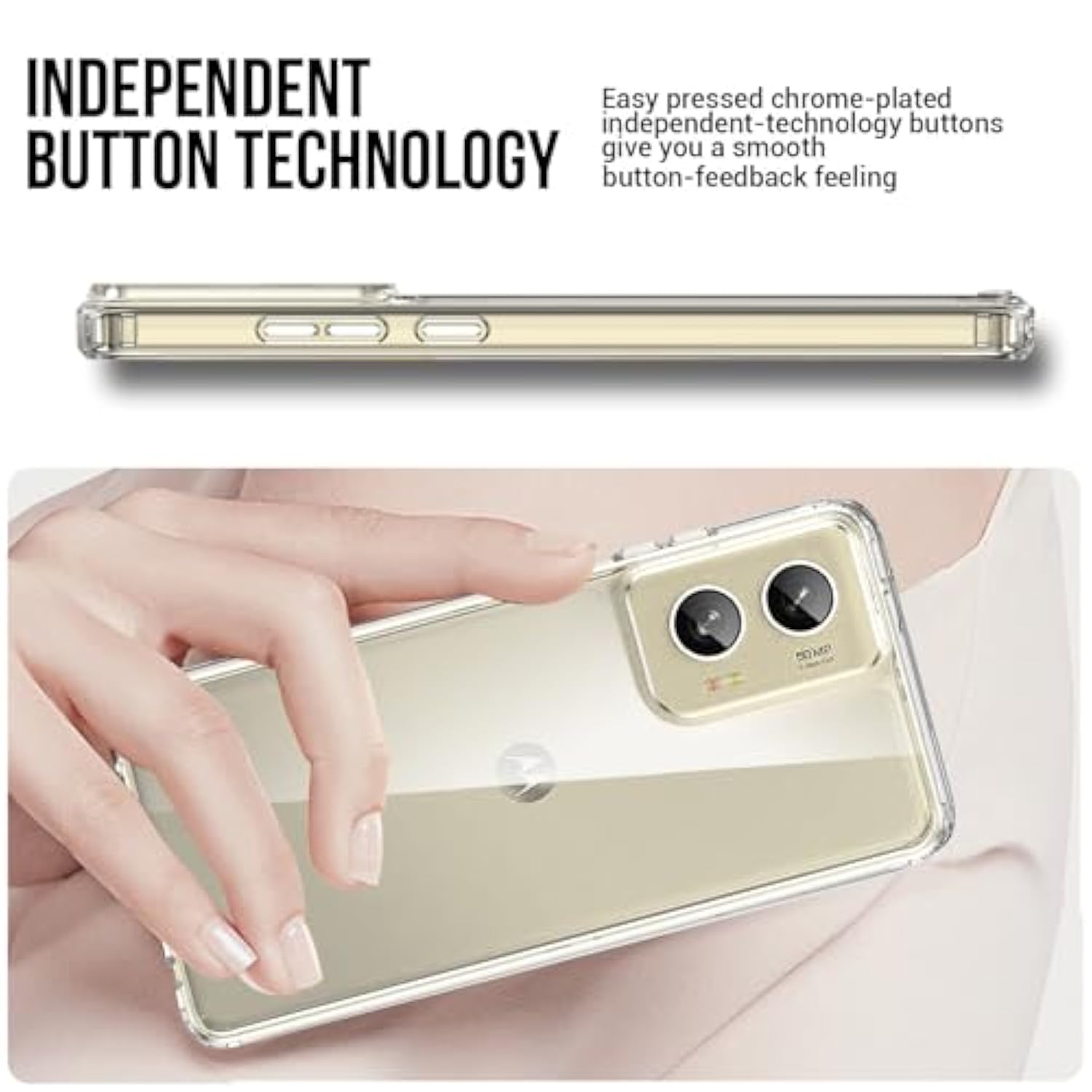 For Motorola Moto G-Stylus-5G-2024 Case: Military-Grade Shockproof Phone Cover With Tempered Glass Screen Protector, Anti-Scratch & Reinforced Bumpers - Crystal Clear