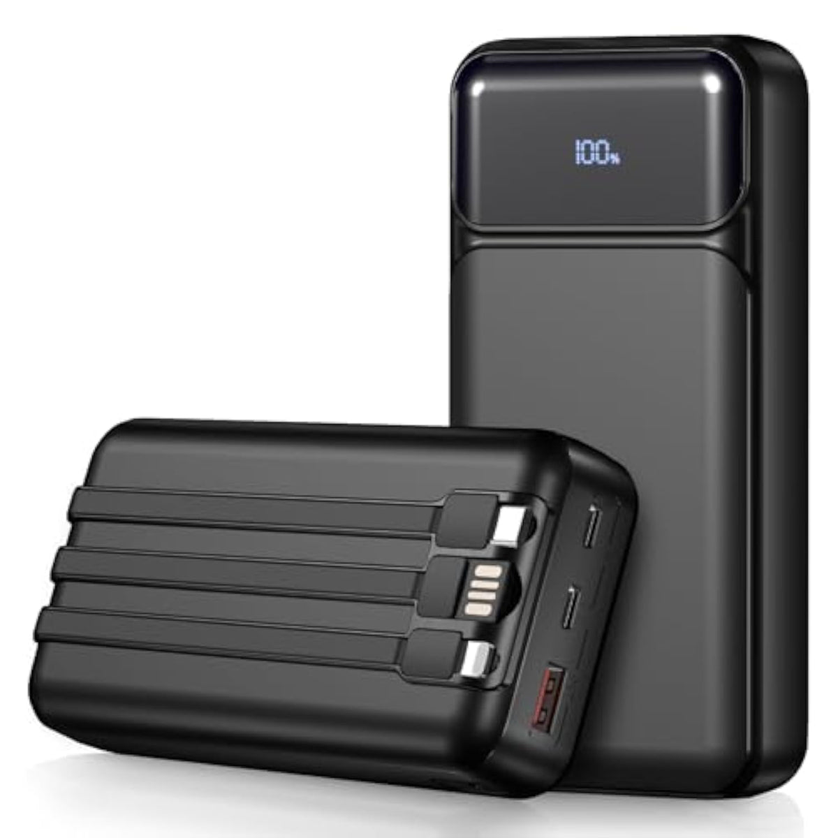 Power-Bank-Portable-Charger 49800Mah Portable Phone Charger Power Bank With 3 Built-In Cable(Usb-C, Ios, Usb-A), 22.5W Fast Charging Led Display External Battery Pack For Iphone Android Samsung, Etc