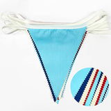 32Ft Red Blue White Nautical Pennant Banner Fabric Triangle Flag Bunti
