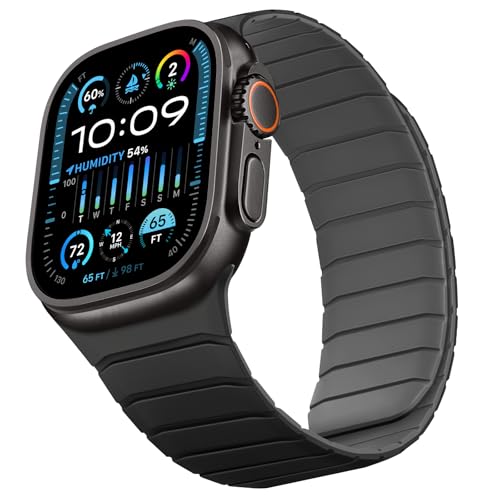 Double Sided Reversible Band Compatible with  Watch 49mm 46mm 45mm 44mm 42mm, Magnetic Wristband Soft Silicone Straps for iWatch Ultra 3 2 1 SE
