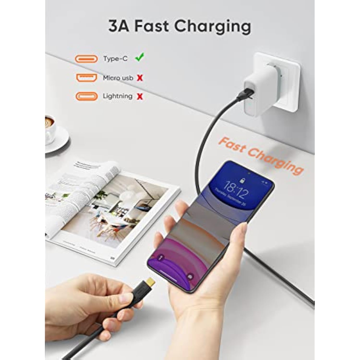 CableCreation USB C to USB A Cable 5FT, USB 3.1 USB 3.2 Gen2 10Gbps USB A to C Data Cable, Android Auto 3A for USB C External SSD MacBook Pro iPad, Galaxy S24/S23+, iPhone 16/15, 1.5m