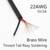 Short Usb C To 2 Pin Bare Wire Open End Cable,9Inch 25Cm 5V/3A Usb Type C Male