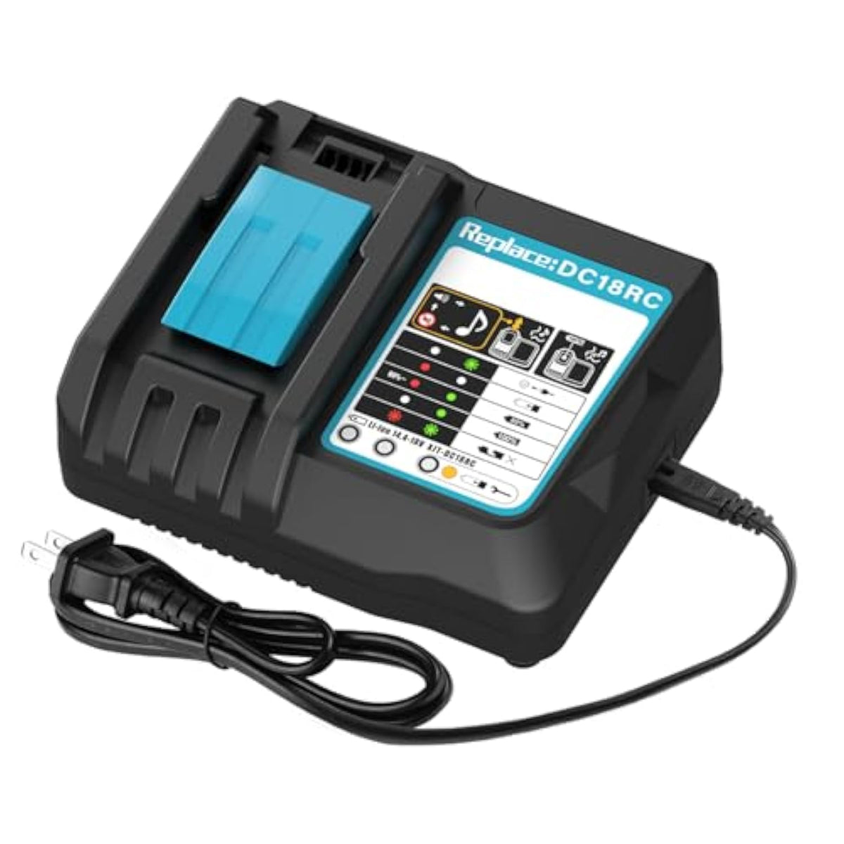 Dc18Rc Rapid Battery Charger Dc18Rd Dc18Ra For Makita 14.4V-18V Lxt Li-Ion Battery Bl1815 Bl1820 Bl1830 Bl1850 Bl1860 Bl1840 Bl1430 Bl1415