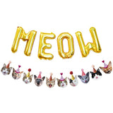 Funny Cat Party Garland - Meow Letter Balloons & Cat Faces for Cat Theme Party Decor